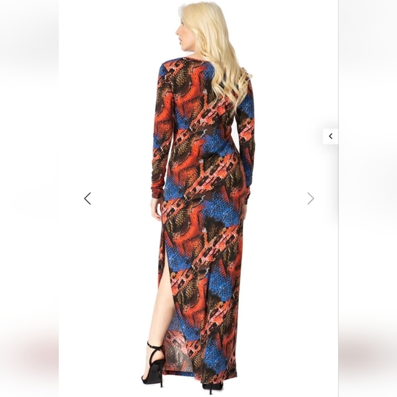 Vertigo bodycon NWT Floor Length Gown/ Prom Dress Side Slit Small stretchy - Picture 2 of 9